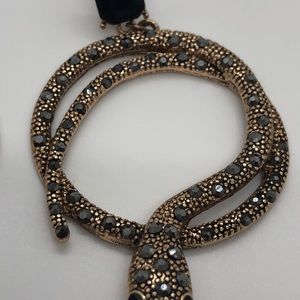 Gold and Black Snake earrings